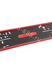 Рамка номера силиконовая SAK (пара) 8307 красный фото 3