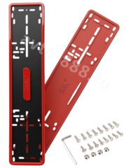 Рамка номера силиконовая SAK (пара) красная 8307 фото 1