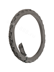 Оплётка на руль кожа QA04(М) серый, р-р 37-38 см фото 1