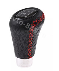 Ручка КПП чёрная+шов красный YG-2342 фото 2