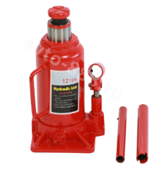 Домкрат гидравлический бутылочный 12Т (подхват 195мм, подъем 370мм, рабочий ход 180мм) фото 1